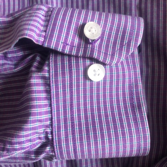 U.S. Polo Assn. Wrinkle Resistant Purple Dress Shirt Long Sleeve 17.5 - Picture 6 of 8
